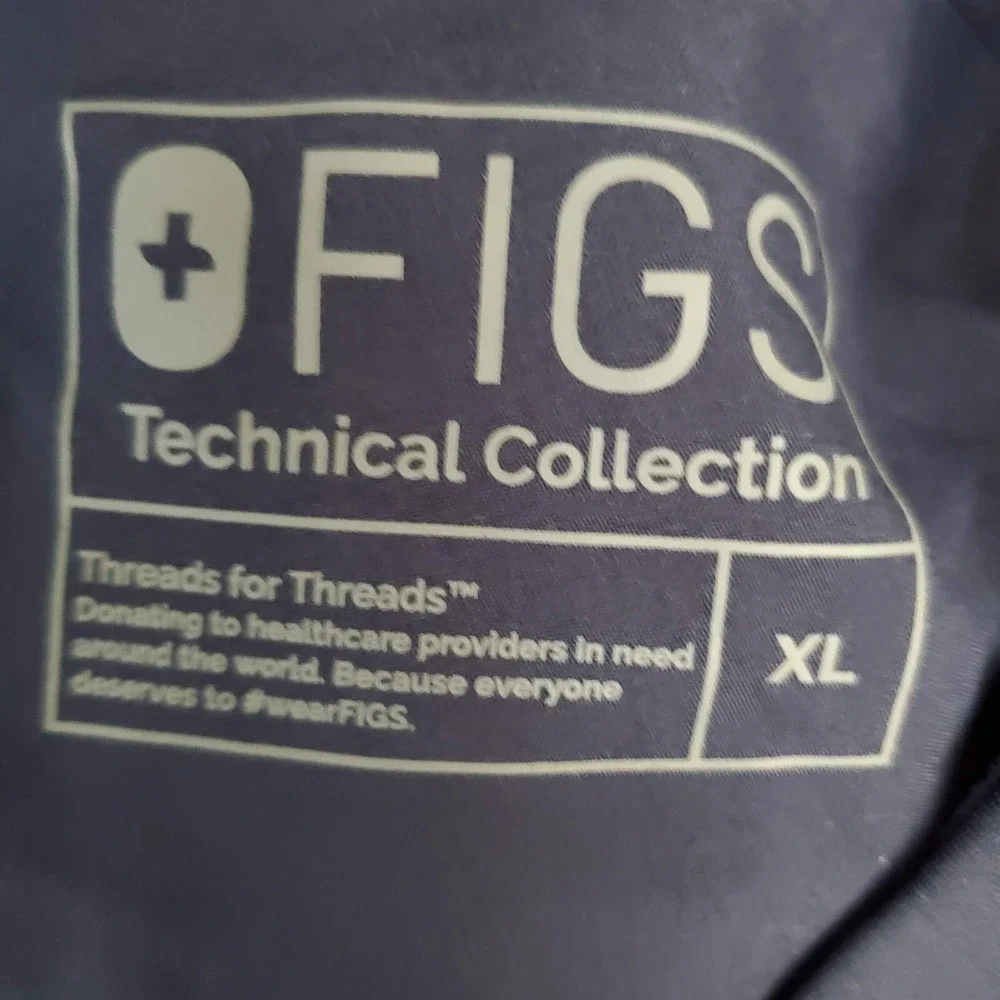 FIGS Women Scrub Bottom XL Blue 1429 Cargo Straight Leg Drawstring